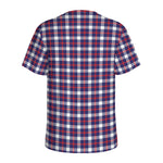 American Patriotic Plaid Print Men's Sports T-Shirt