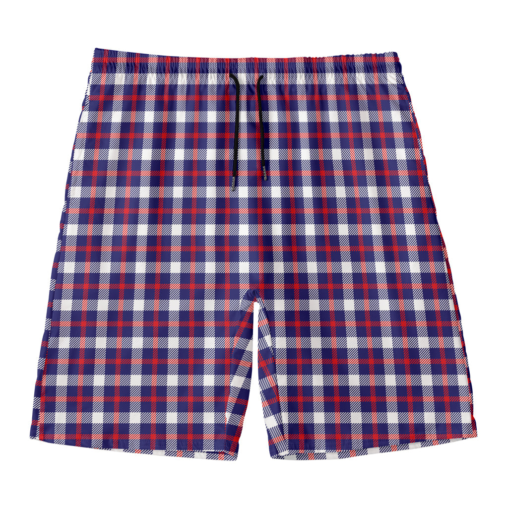 American Patriotic Plaid Print Men's Swim Trunks