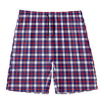American Patriotic Plaid Print Men's Swim Trunks