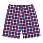 American Patriotic Plaid Print Men's Swim Trunks