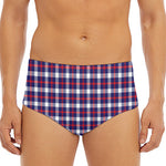 American Patriotic Plaid Print Men's Triangle Swim Briefs