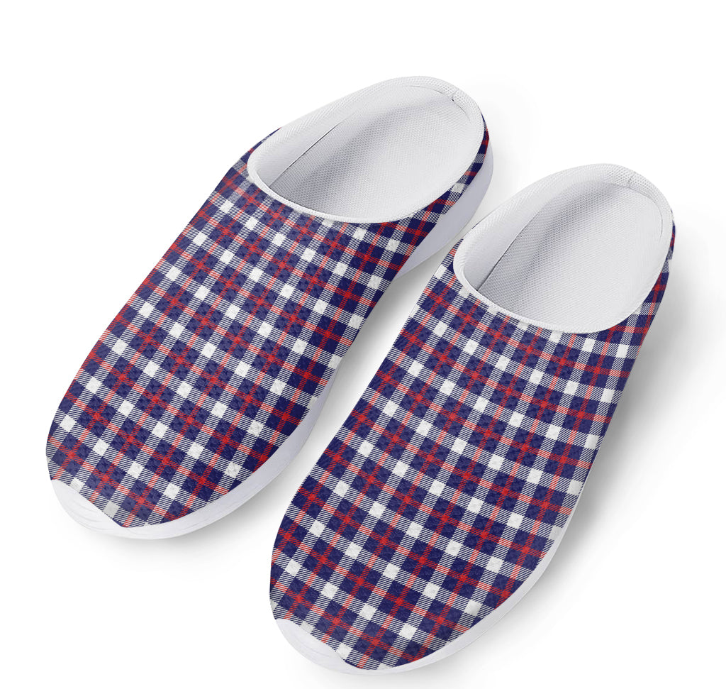 American Patriotic Plaid Print Mesh Casual Shoes