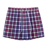 American Patriotic Plaid Print Mesh Shorts