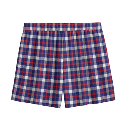 American Patriotic Plaid Print Mesh Shorts