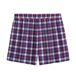American Patriotic Plaid Print Mesh Shorts