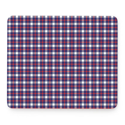 American Patriotic Plaid Print Mouse Pad
