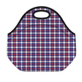 American Patriotic Plaid Print Neoprene Lunch Bag