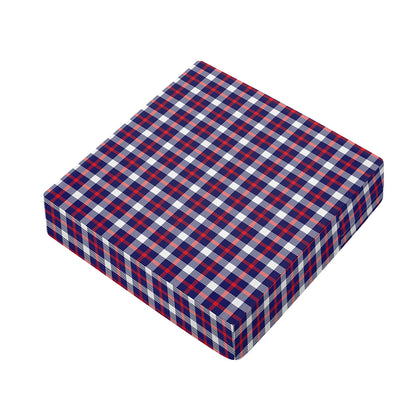 American Patriotic Plaid Print Outdoor Seat Cushion Cover