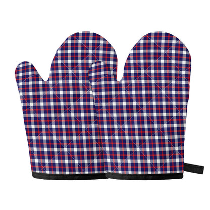 American Patriotic Plaid Print Oven Mitts