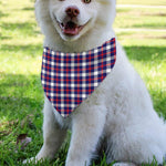 American Patriotic Plaid Print Over The Collar Dog Bandana