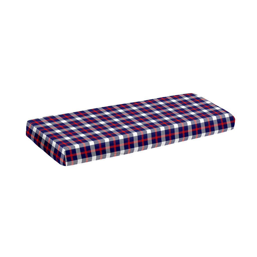 American Patriotic Plaid Print Piano Keyboard Cover