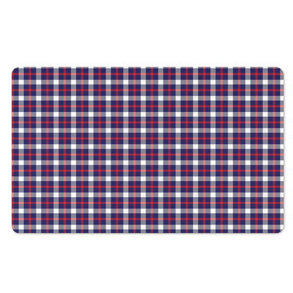 American Patriotic Plaid Print Polyester Doormat
