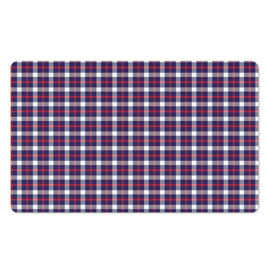 American Patriotic Plaid Print Polyester Doormat
