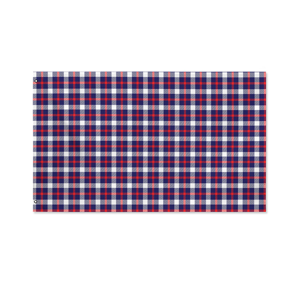 American Patriotic Plaid Print Polyester Flag