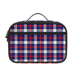 American Patriotic Plaid Print Portable Lunch Bag