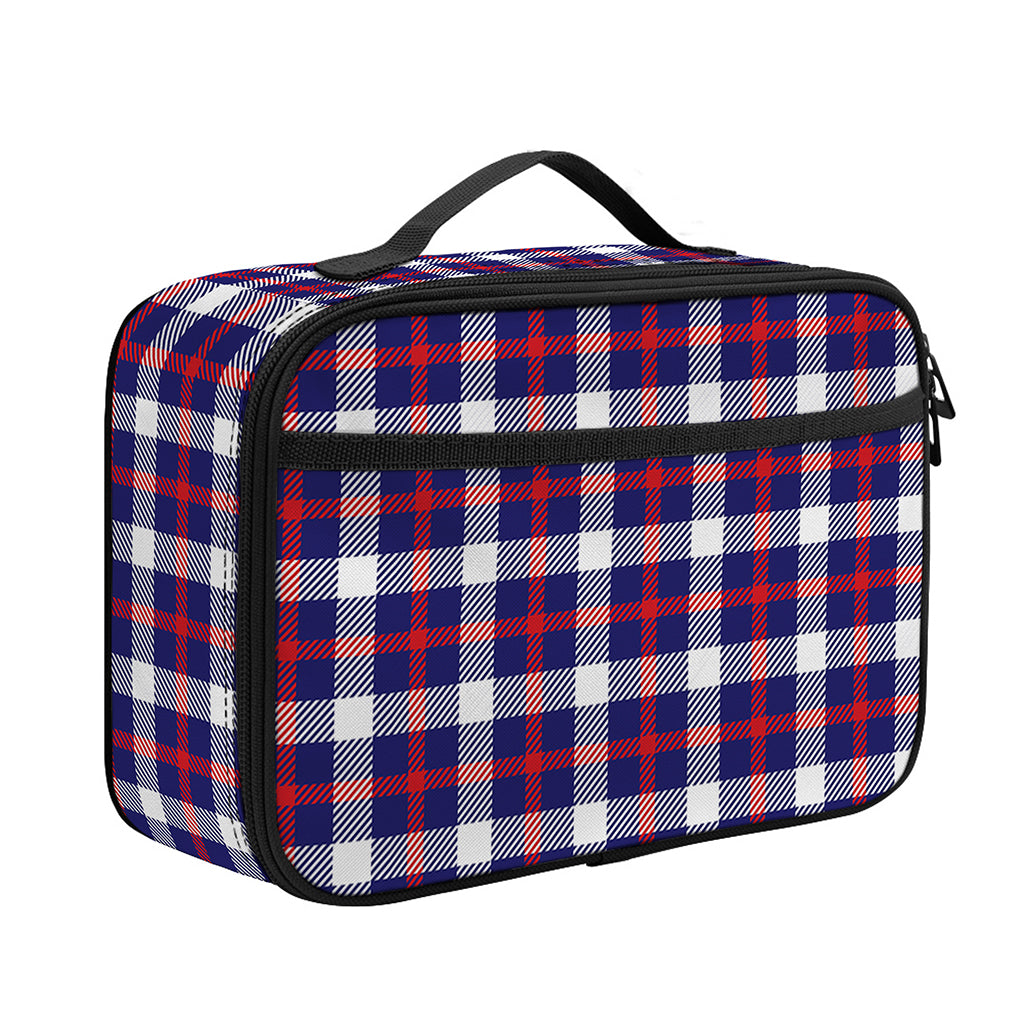 American Patriotic Plaid Print Portable Lunch Bag