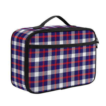 American Patriotic Plaid Print Portable Lunch Bag