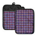 American Patriotic Plaid Print Pot Holders With Pocket