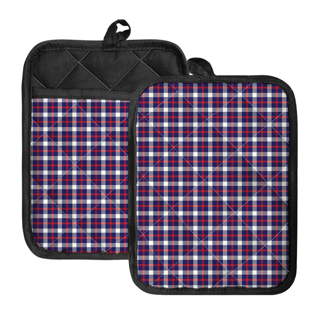 American Patriotic Plaid Print Pot Holders With Pocket