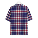 American Patriotic Plaid Print Rayon Hawaiian Shirt