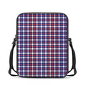 American Patriotic Plaid Print Rectangular Crossbody Bag