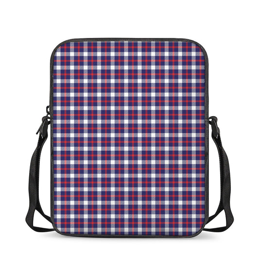 American Patriotic Plaid Print Rectangular Crossbody Bag