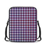 American Patriotic Plaid Print Rectangular Crossbody Bag