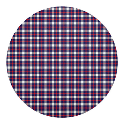 American Patriotic Plaid Print Round Blanket