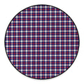 American Patriotic Plaid Print Round Floor Mat