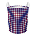 American Patriotic Plaid Print Round Laundry Basket