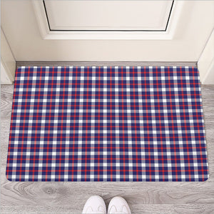 American Patriotic Plaid Print Rubber Doormat