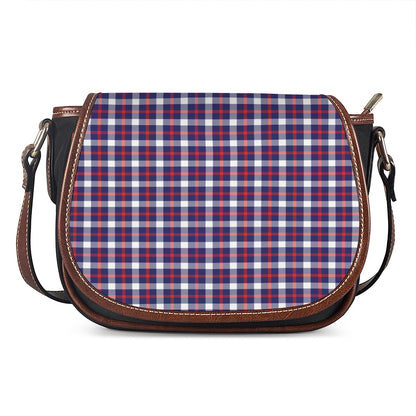 American Patriotic Plaid Print Saddle Bag