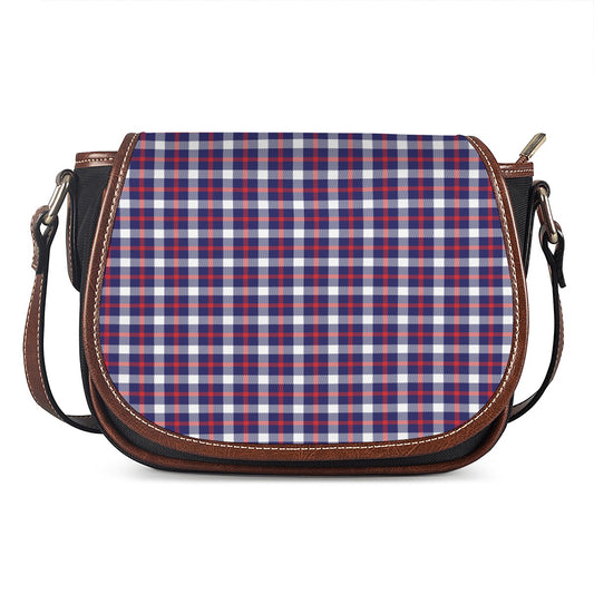 American Patriotic Plaid Print Saddle Bag