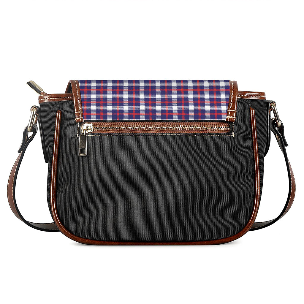 American Patriotic Plaid Print Saddle Bag