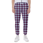 American Patriotic Plaid Print Scuba Joggers