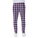 American Patriotic Plaid Print Scuba Joggers