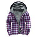 American Patriotic Plaid Print Sherpa Lined Zip Up Hoodie