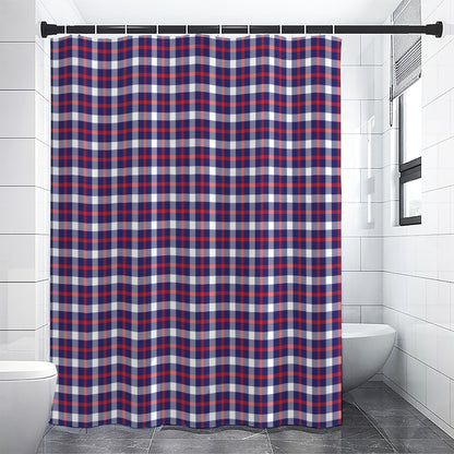 American Patriotic Plaid Print Shower Curtain
