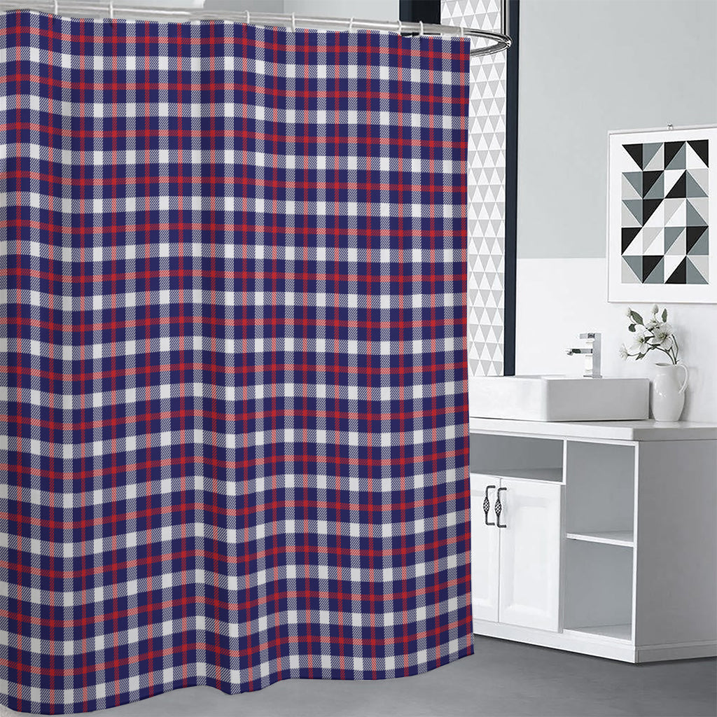American Patriotic Plaid Print Shower Curtain