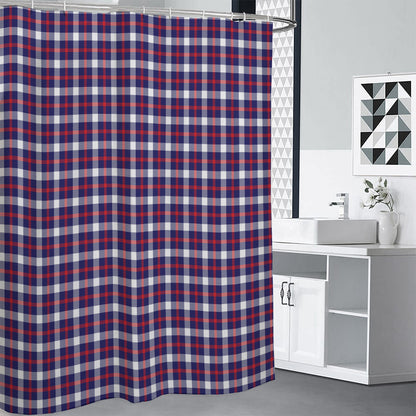 American Patriotic Plaid Print Shower Curtain