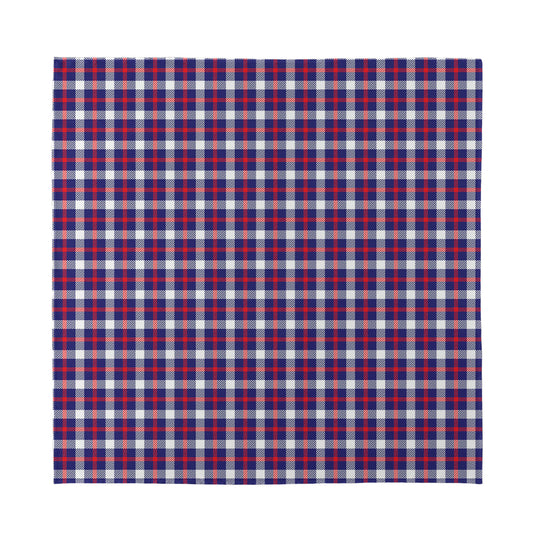American Patriotic Plaid Print Silk Bandana