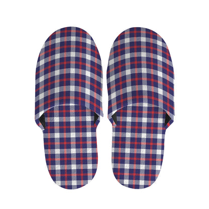 American Patriotic Plaid Print Slippers