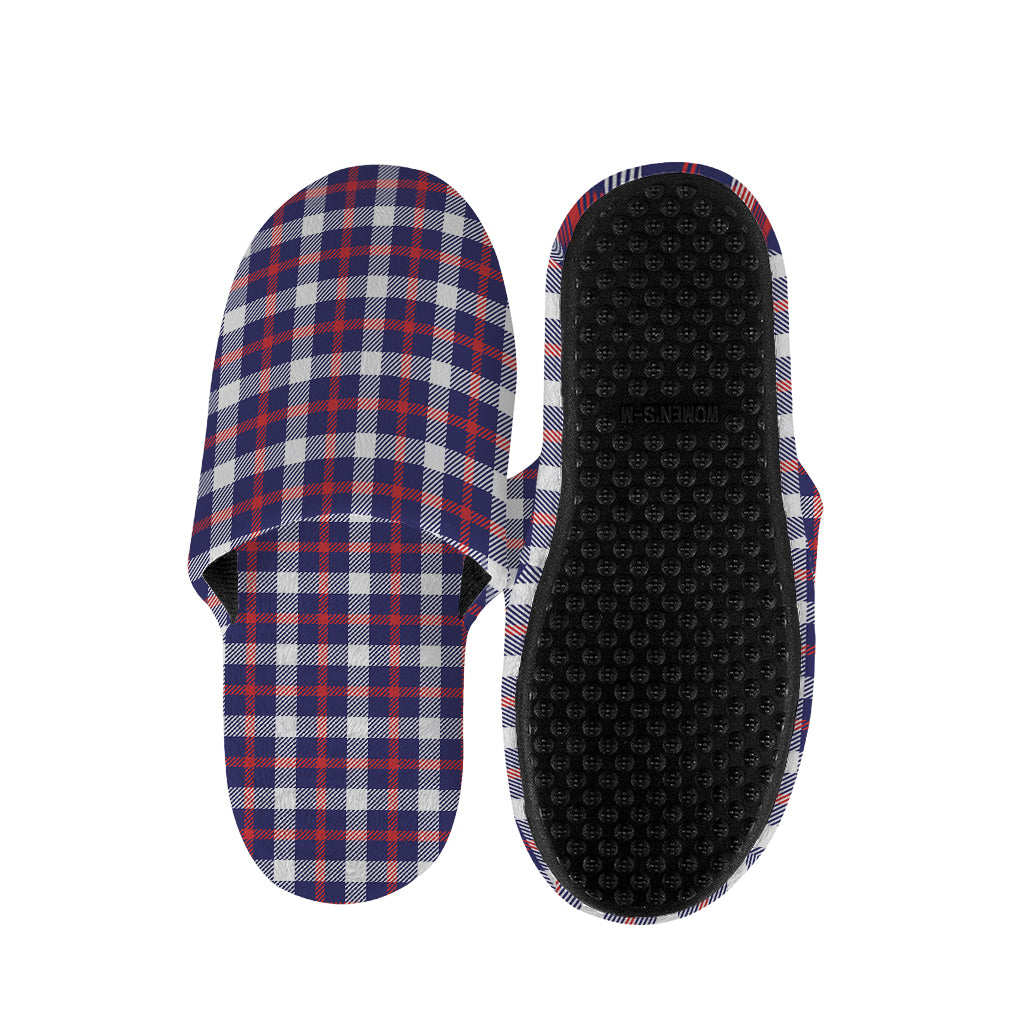 American Patriotic Plaid Print Slippers