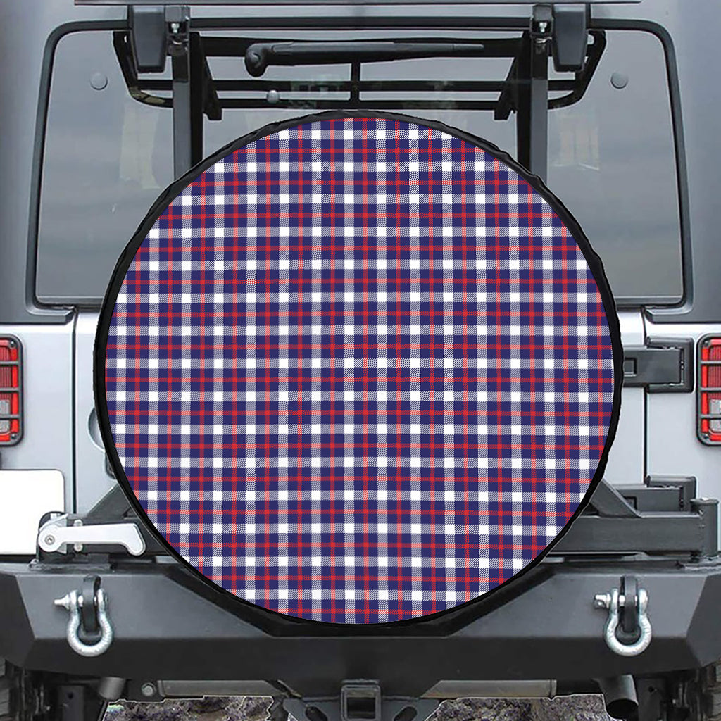 American Patriotic Plaid Print Tire Cover