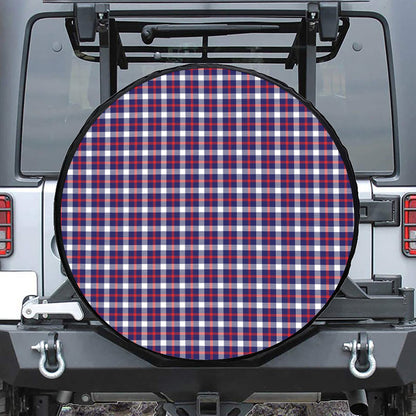 American Patriotic Plaid Print Tire Cover