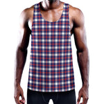American Patriotic Plaid Print Training Tank Top