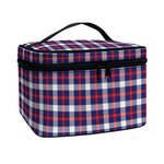 American Patriotic Plaid Print Travel Makeup Bag