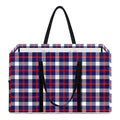 American Patriotic Plaid Print Utility Tote Bag