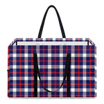 American Patriotic Plaid Print Utility Tote Bag