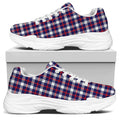 American Patriotic Plaid Print White Chunky Shoes